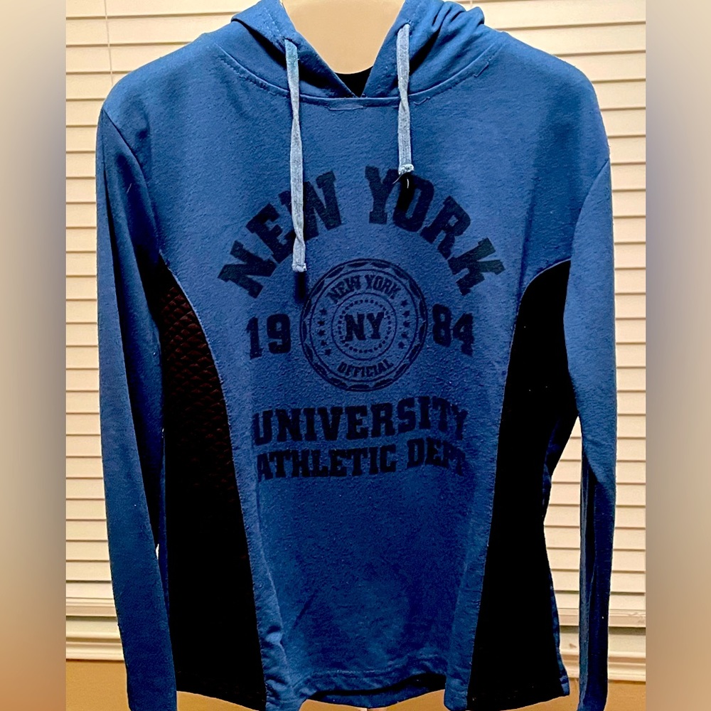 Blue University Athletic Dept.Hoodie Shirt.